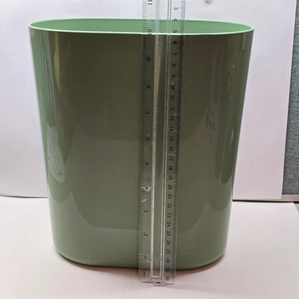 Rubbermaid 7612 Wastebasket Vintage Sage Green Oval Trash Can Retro MCM Style